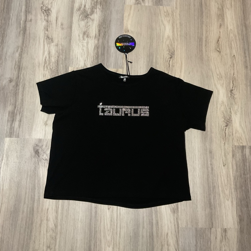 NWT: HOROSCOPEZ - BRIGHTER FUTURE TAURUS RHINESTONE TEE
